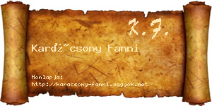 Karácsony Fanni névjegykártya