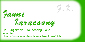 fanni karacsony business card